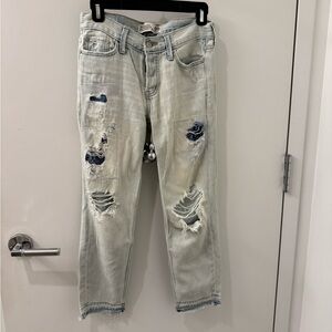 Abercrombie & Fitch Distressed Light Blue Boyfriend Jeans